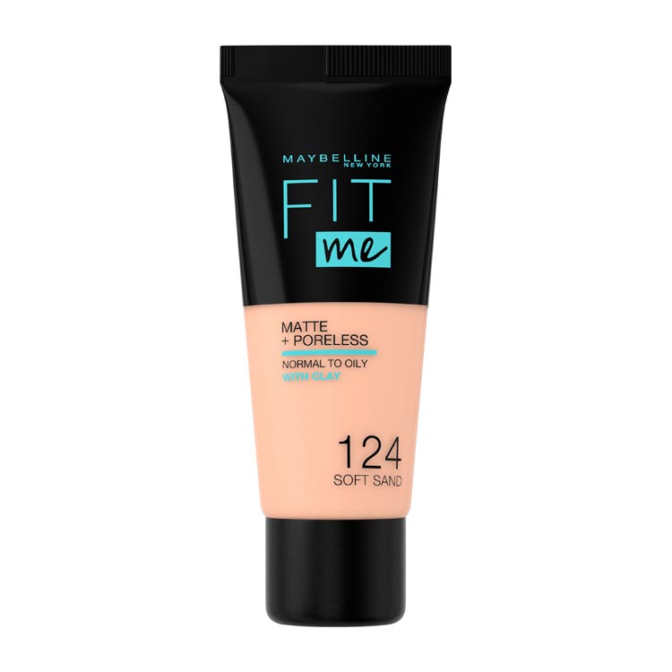 Maybelline Foundation fit me matte + poreless 124 soft sand