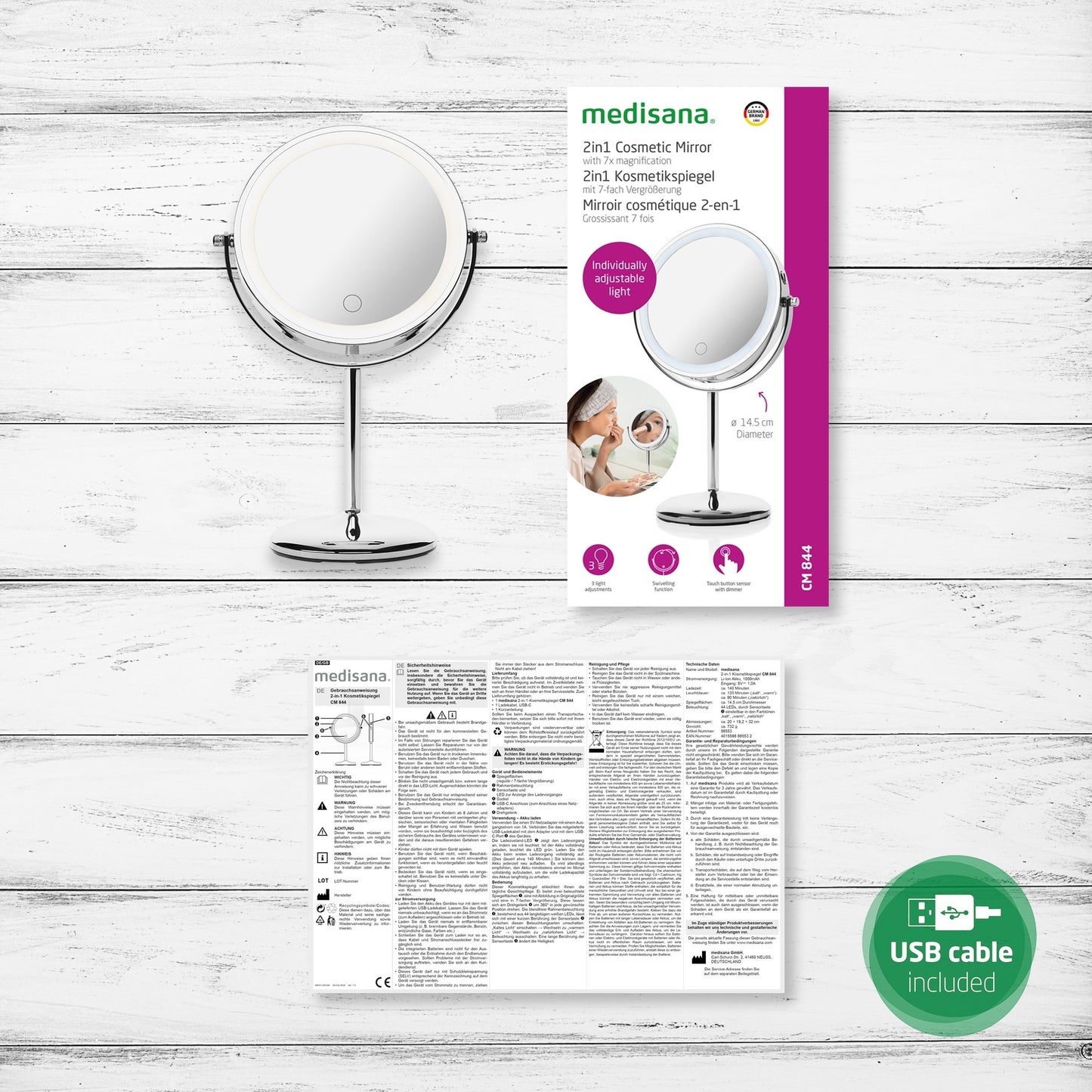 Medisana Cosmetica spiegel rond met led verlichting