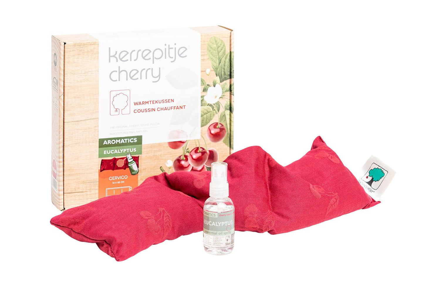 Het Kersepitje Kersen hittepit kussen cervico aroma eucalyptus 23 x 55 cm