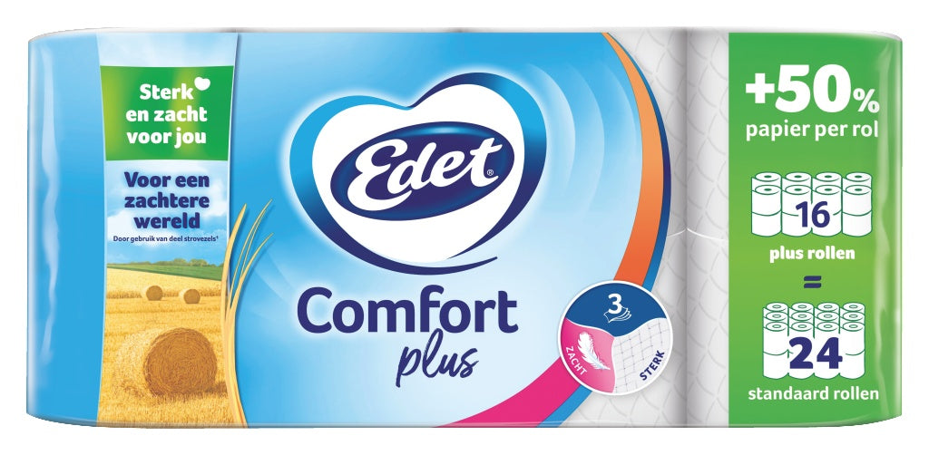Edet Toiletpapier comfort plus 3-laags - 16 rol