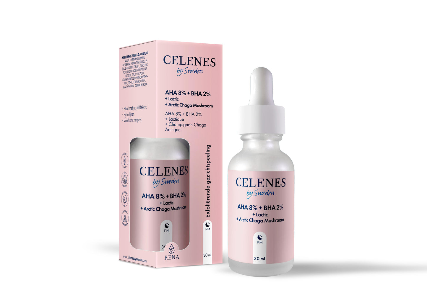 Celenes Serum aha + bha + lactic + arctic chaga mushroom
