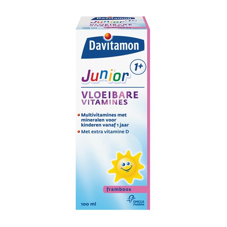 Davitamon Junior 1+ vloeibaar framboos