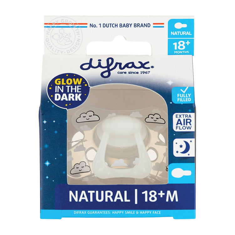 Difrax Fopspeen natural nacht glow 18+m