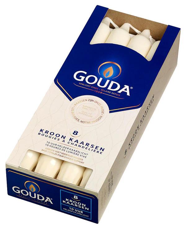 Gouda Kroonkaarsen ivory 240/24