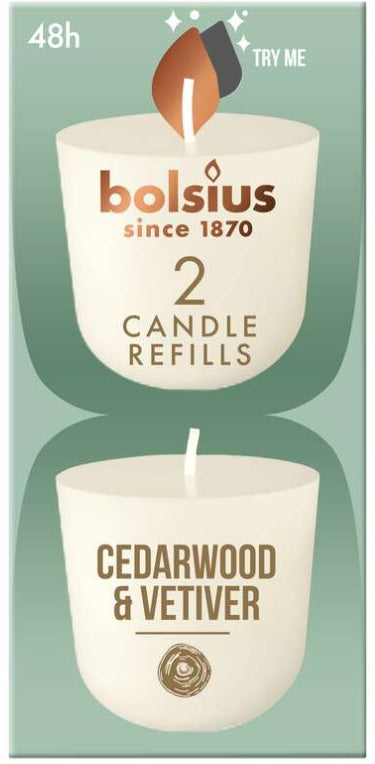 Bolsius Clean light navulling cedarwood / vertiver