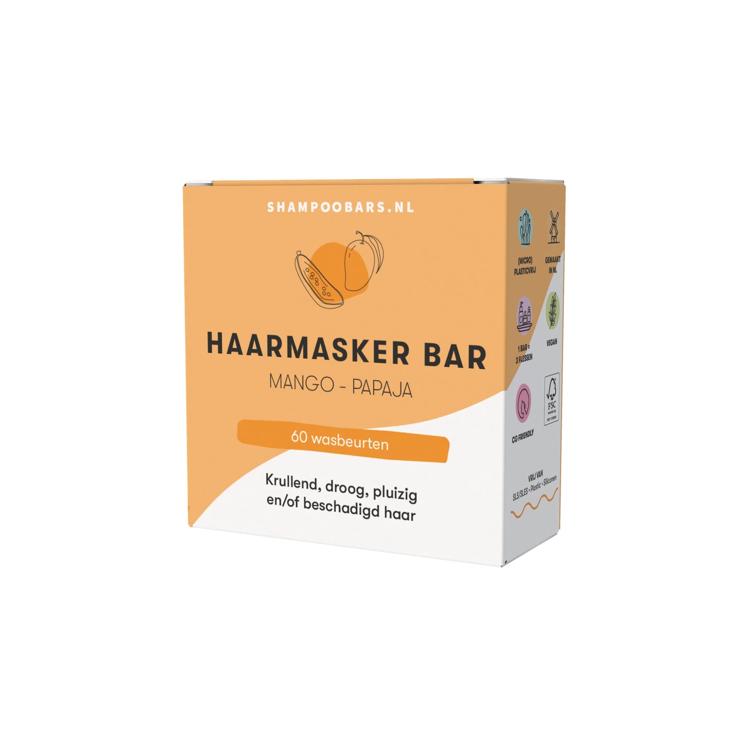 Shampoobars Haarmasker bar mango - papaja