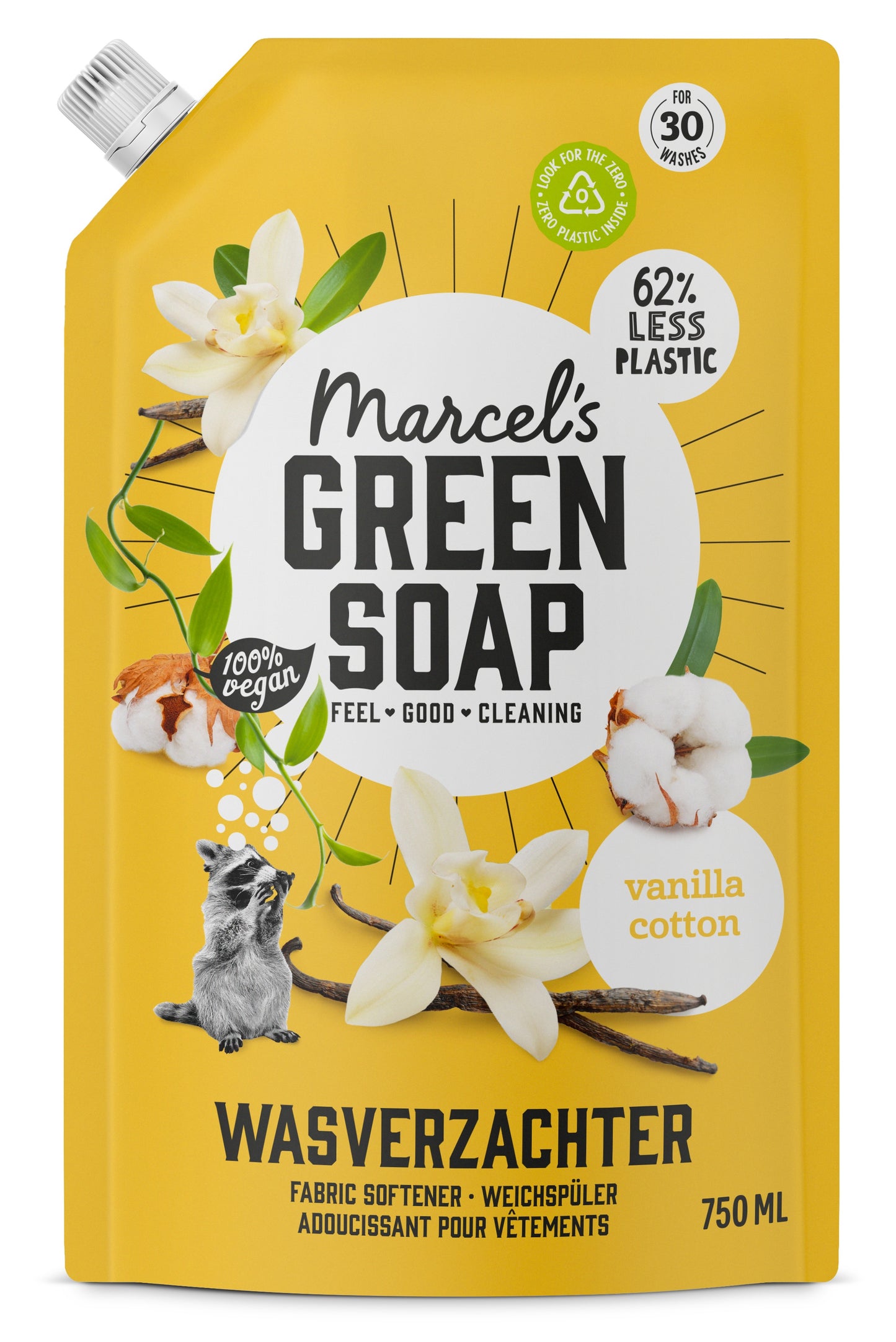 Marcels Green Soap Wasverzachter vanille & katoen navul
