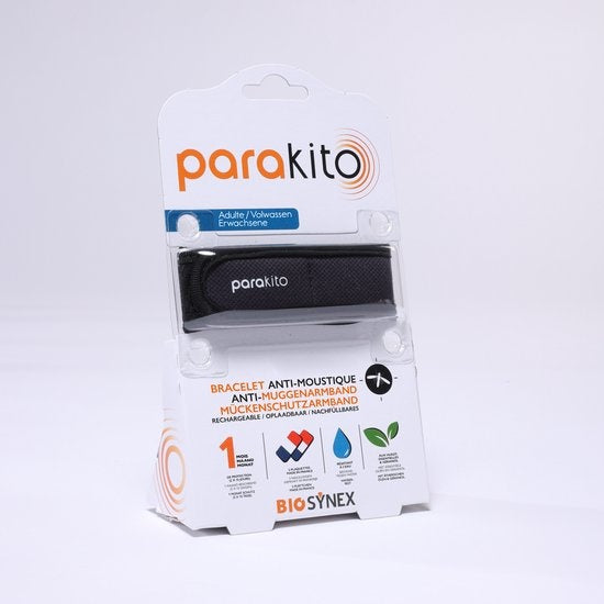 Parakito Anti muggen armband zwart + 2x navulling