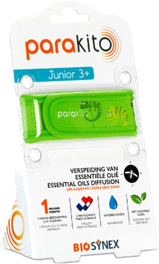Parakito Anti muggen armband junior kameleon + 2x navulling