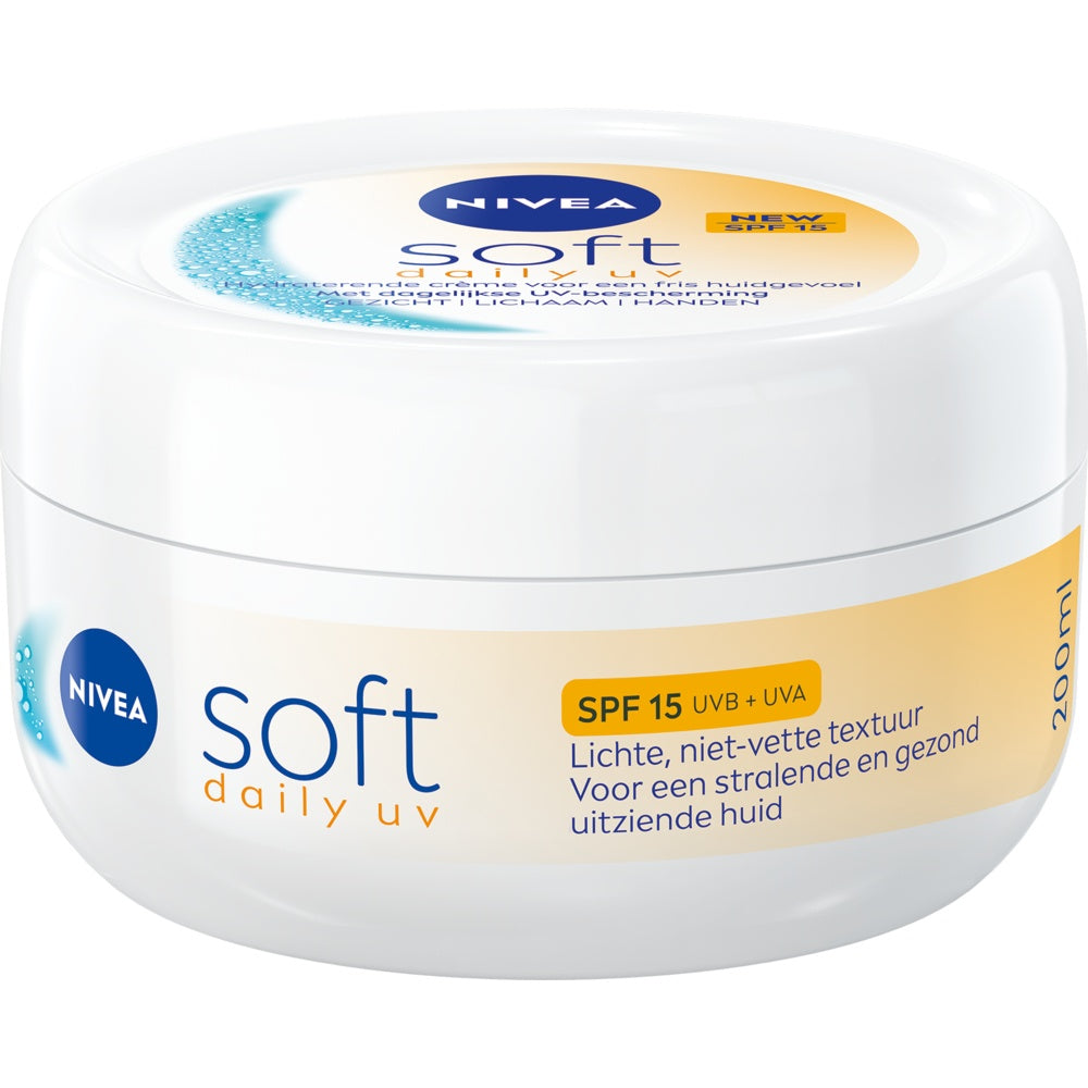 Nivea Soft creme daily uv spf15 plastic pot