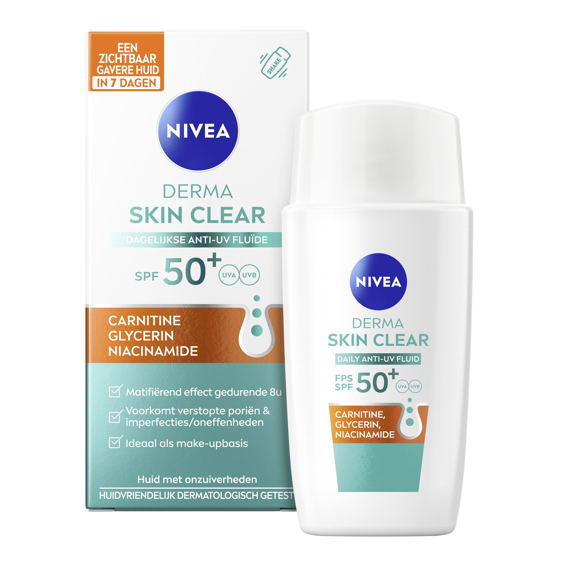 Nivea Derma skin clear dagelijkse anti-uv fluide spf50+