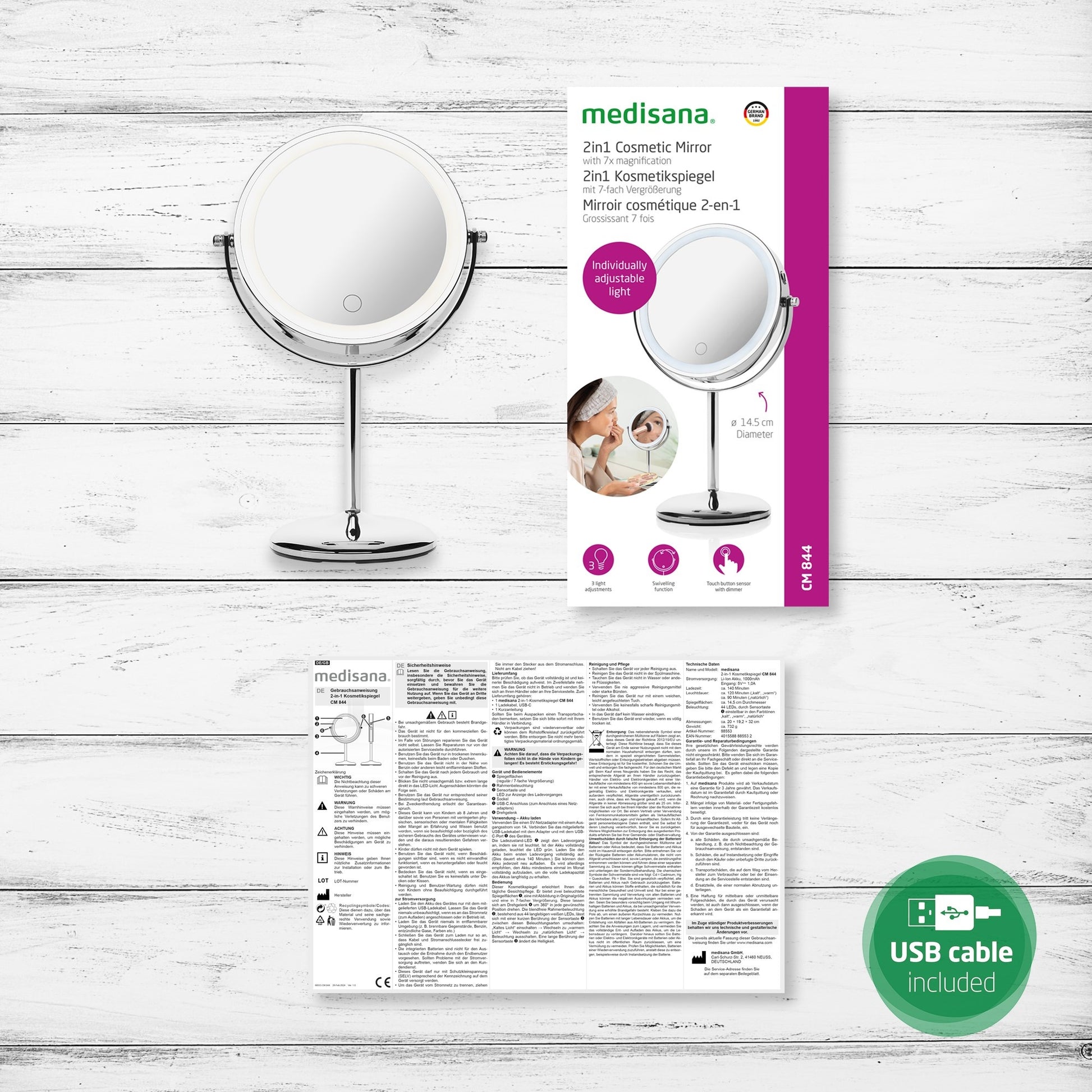 Medisana Cosmetica spiegel rond met led verlichting