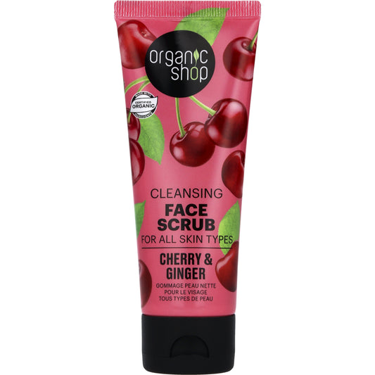 Organic Shop Cleansing face scrub for all skin types cherry & ginger