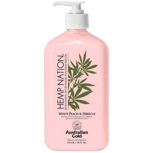 Australian Gold Hemp nation tan extender white peach hibiscus