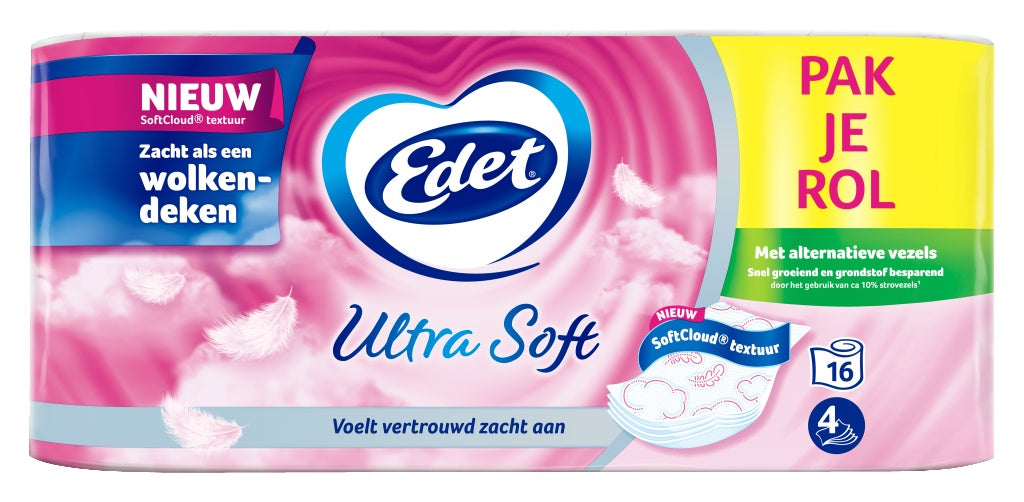 Edet Toiletpapier ultra soft 4-laags - 16 rol