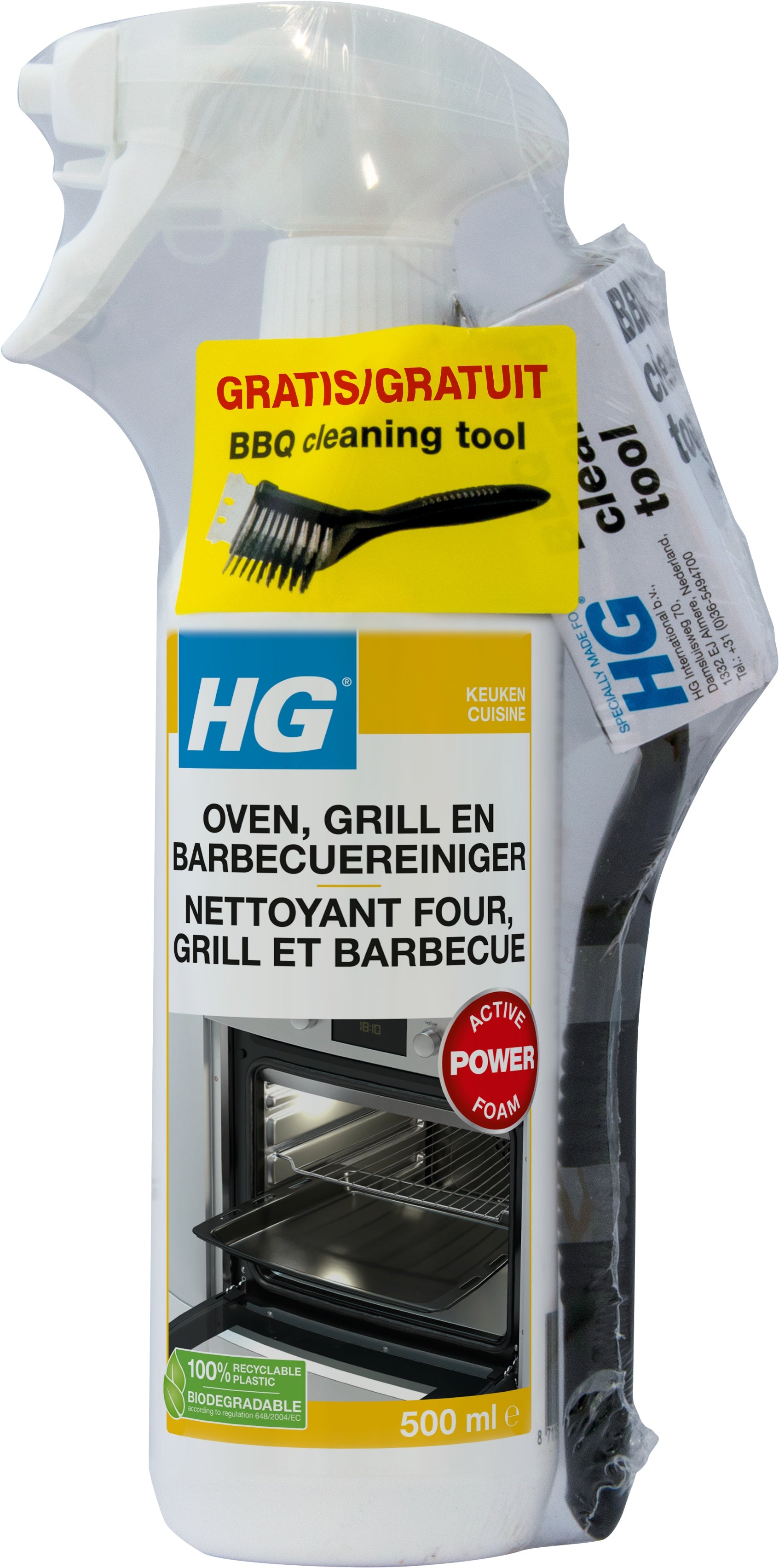 HG Oven-grill en barbecue reiniger spray + bbq borstel