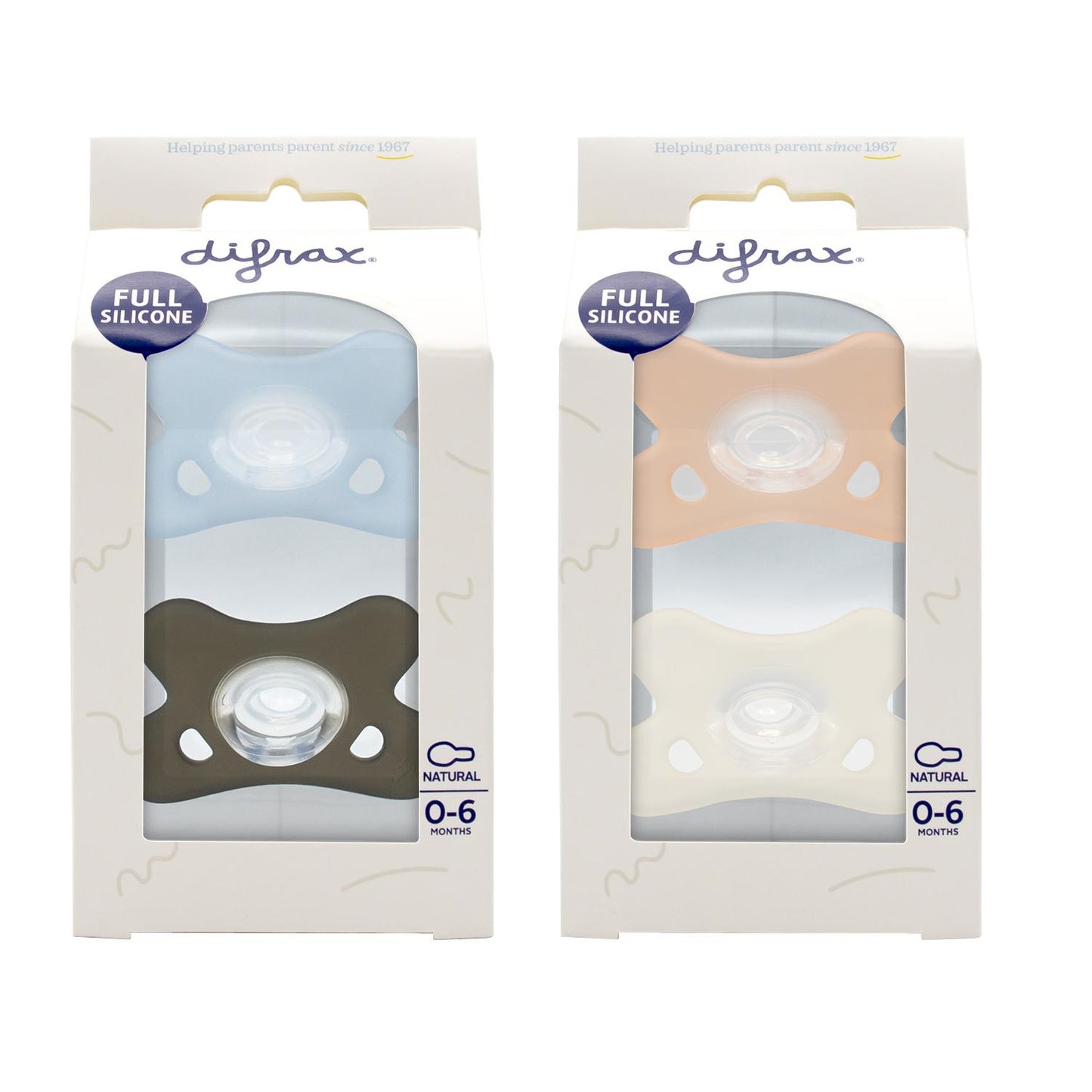 Difrax Fopspeen natural siliconen 0-6m assorti