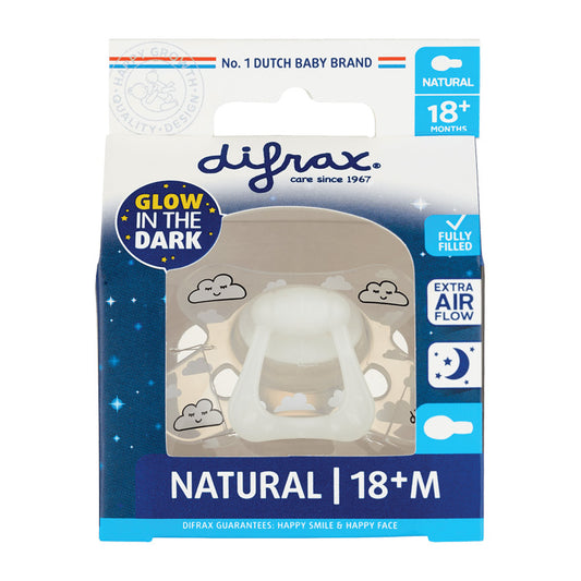 Difrax Fopspeen natural nacht glow 18+m