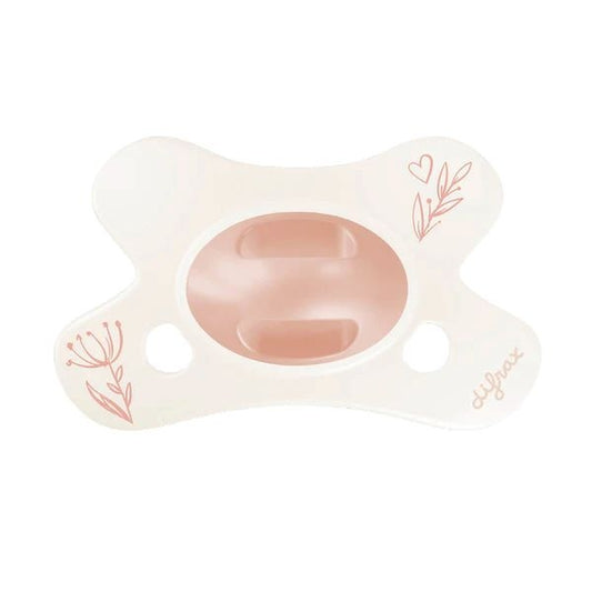 Difrax Fopspeen natural little venture 0-6m dusty pink heart