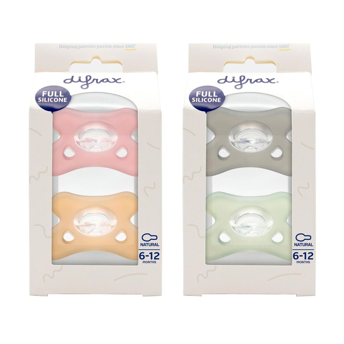 Difrax Fopspeen natural siliconen 6-12m assorti
