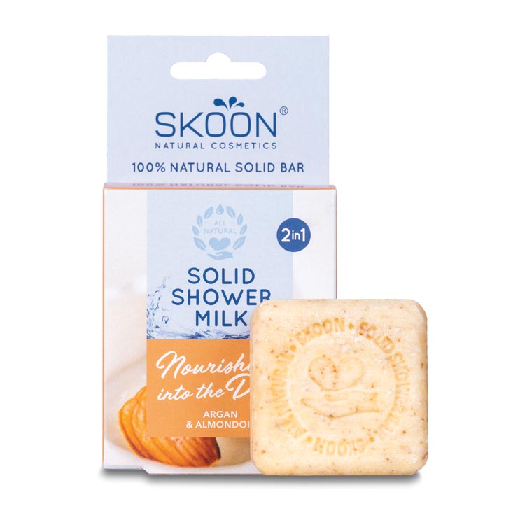 Skoon Solid shower gel milk nourishing into the deep 2-in-1