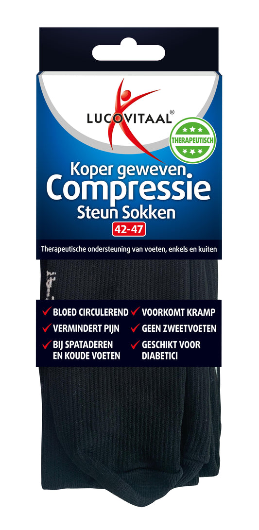 Lucovitaal Compressie kousen koper 42-47 zwart