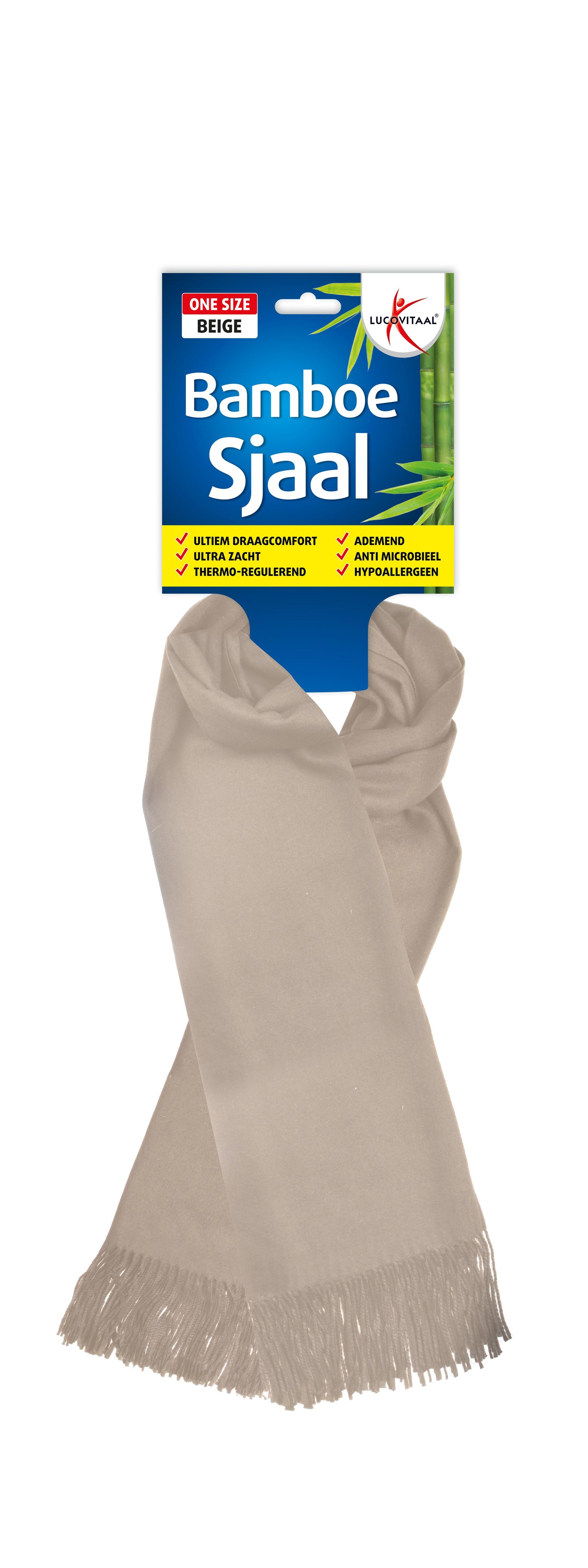 Lucovitaal Bamboe sjaal beige