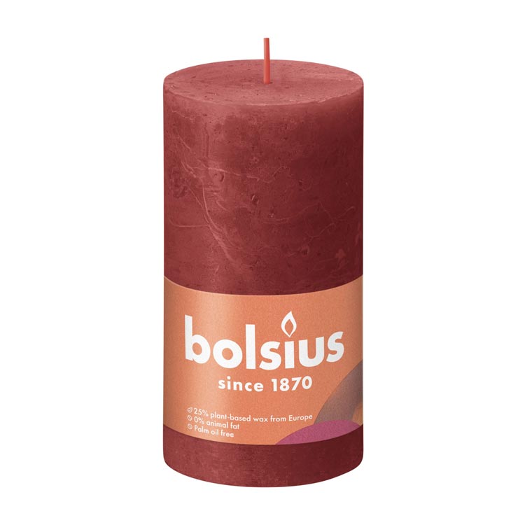 Bolsius Shine stompkaars 130x68 delicate red