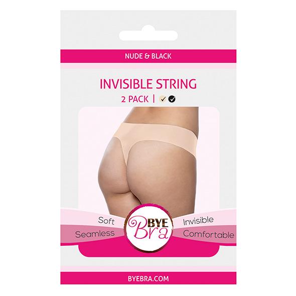 Bye Bra - onzichtbare string huidskleur/zwart xl