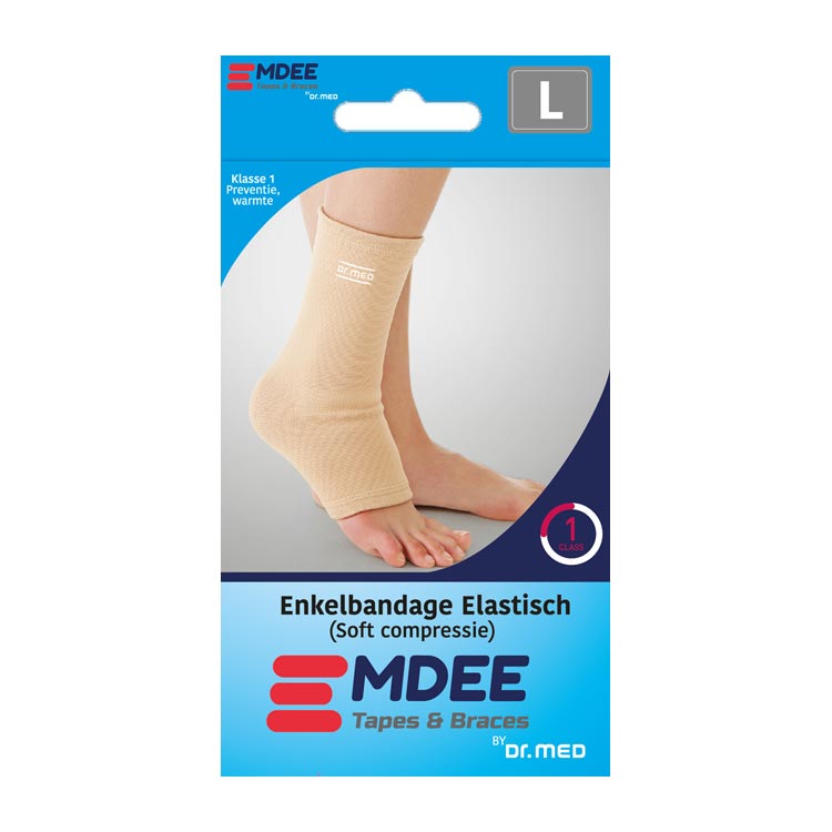 Emdee Enkel bandage elastisch l huidskleur