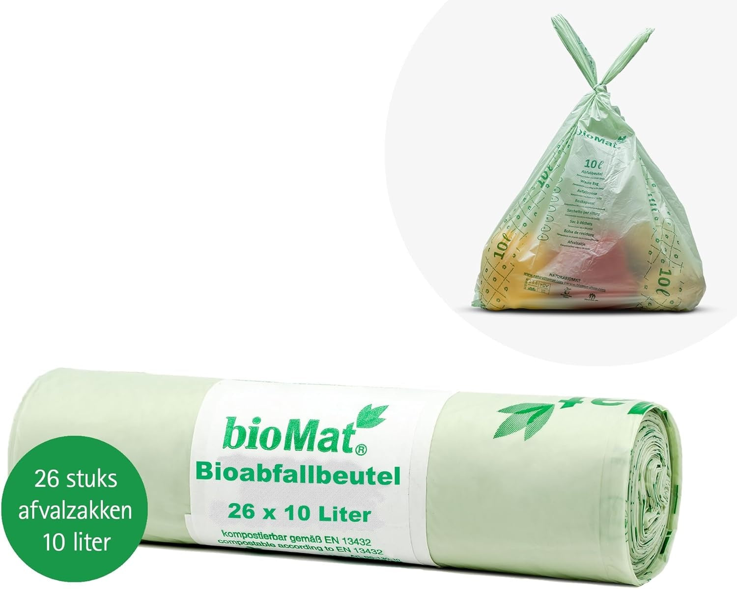 Biomat Vuilniszak composteerbaar met handvat 10 liter