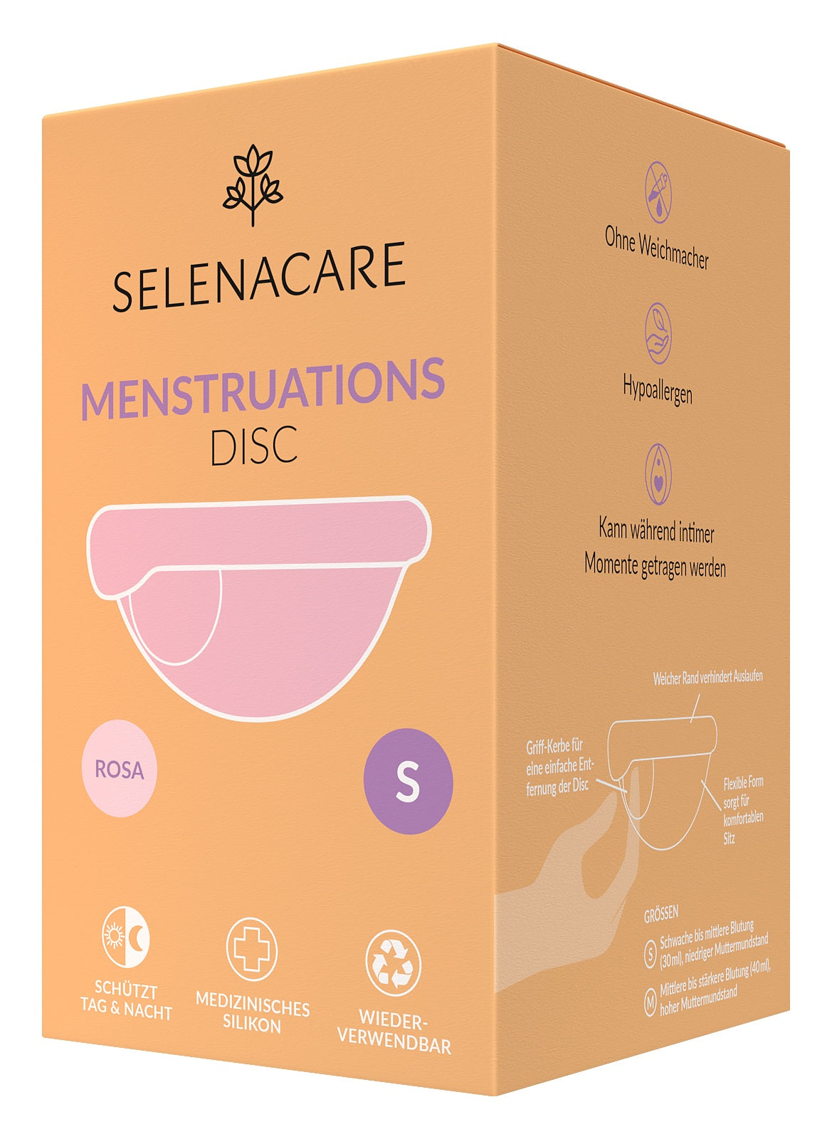 Selenacare Menstruatie cup  roze maat s